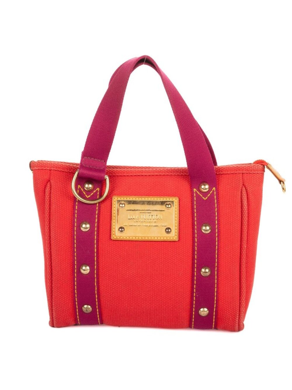 Louis Vuitton Antigua Cabas Red Magenta Oven Canvas Shoulder Bag